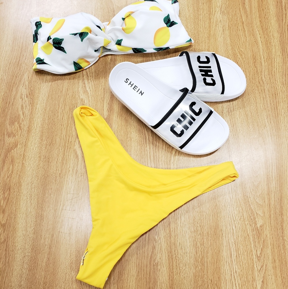 🏊🏼‍♀️🏅Bandeau Top w/ High Cut Bikini Set